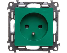 VALENA LIFE Gniazdo pojedyncze z/u 2P+Z zielone 753389