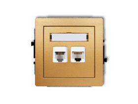 DECO Gniazdo telefoniczne 1xRJ11 + gniazdo komputerowe 1xRJ45 kat.5e 8-stykowy beznarzędziowe złoty 29DGTK KARLIK
