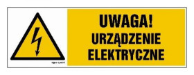 ZNAK - HB020 Uwaga urządzenie elektryczne 15 x 5 cm FN - Folia samoprzylepna