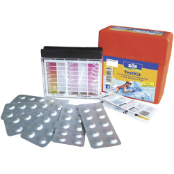 S&#xF6;ll 81895 Pool &amp; Spa Kit Measures Chlorine &amp; pH for 30 Tests