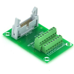 ELECTRONICS-SALON IDC16 2x8 Pins 0.1&quot; Male Header Breakout Board, Terminal Block, Connector.