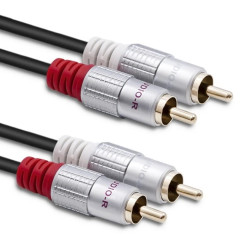 Qoltec Kabel 2x RCA męski / 2x RCA męski 3m Czarny