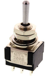 Przełącznik Wł.-wł.-wł. średnica wycięcia 6.2mm DPDT KNITTER-SWITCH Montaż panelowy długość przełącznika 10.5mm