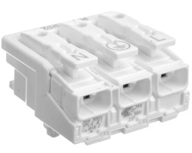 Złączka zasilająca 3-biegunowa ze stopkami bez styku PE 294-5013