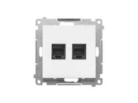 SIMON 55 Gniazdo telefoniczne podwójne RJ12 biały mat TF2.01/111 KONTAKT SIMON