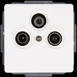 924829088 Antenna socket, three-way VENICE pure white