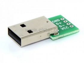 Wtyk USB A do płytki stykowej