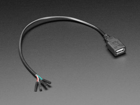 USB Type A Jack Breakout Cable with Premium Female Jumpers (30cm long)