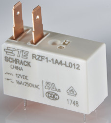 Relay, 1 Form A (N/O), 6 V (DC), 66.6 Ω, 16 A, 400 V (AC), monostable, 1833011-2