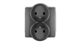 Deco Gniazdo Podwójne Z/U Grafitowy 11Dgpr-2Zp