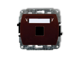 TREND Gniazdo multimedialne pojedyncze bez modułu (standard Keystone) brązowy 4GM-1P KARLIK