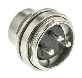 Złącze wielostykowe przemysłowe 3-pinowe M16, panelowe Wtyczka binder