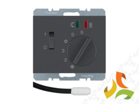 BERKER K.1 Regulator temperatury podłogowej z wyłącznikiem stykiem zwiernym i 2 diodami LED antracyt mat lakierowany 20347106 HA