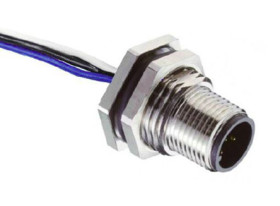 Złącze wielostykowe przemysłowe 5-pinowe M12, panelowe Wtyczka RS PRO