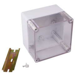 Hylec DN13T Grey Junction Box Transparent Lid 125 x 125 x 100mm IP66
