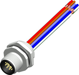 Złącze wielostykowe przemysłowe 12-pinowe M12, panelowe Wtyczka RS PRO