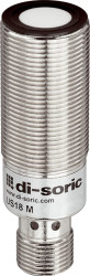 Czujnik ultradźwiękowy M18 Ultradźwiękowy 80 → 800 mm Di-Soric 18 → 30 V DC Gwintowany