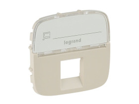 VALENA ALLURE Plakietka kremowa gniazda pojedyncze RJ11 lub RJ12 lub RJ45 z etykietą 755476 LEGRAND
