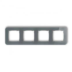 ICON Ramka uniwersalna poczwórna zaokrąglona - efekt szkła (ramka: grafitowa spód: grafitowy mat) 28-28-IRSZ-4