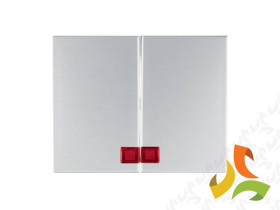 BERKER K.5 Klawisz podwójny z czerwoną soczewką do wyłącznika 2-klawiszowego aluminium 14377003 HAGER