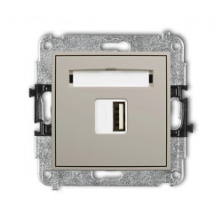 ICON Mechanizm ładowarki USB pojedynczej USB A, 5W max., 5V, 1A taupe 60ICUSB-1