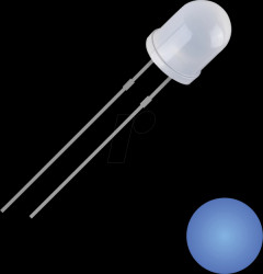 2111O162 LED, 3 mm wired, blue, 1300 mcd, 30°