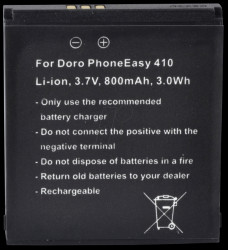 800 mAh, Li-Ion for DORO PhoneEasy 409