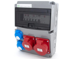 Rozdzielnica budowlana 32A/5P + 16A/5P + 2*GS 230V + zabezpieczenia + różnicówka, 11NO22C11C1F