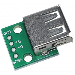 Adapter gniazda USB 2.0 typ A na płytce PCB do lutowania