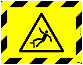 Etykieta ostrzegawcza, kolor: Czarny, żółty, materiał PVC, 350 x 450mm Niebezpieczeństwo obszaru Znak