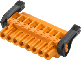 Socket header, 8 pole, pitch 5.08 mm, angled, orange, 1087310000