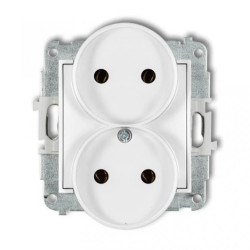 MINI Gniazdo podwójne b/u białe MGPR-2