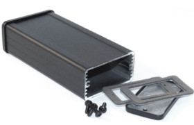Aluminum RF enclosure, (L x W x H) 120 x 59 x 31 mm, black, IP54, 1457C1201EBK