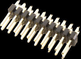 2 x 10-pin header, straight, pitch 2.54