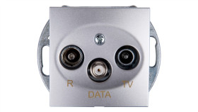 Simon 54 Gniazdo Antenowe Rd/Tv/Data Srebrny Mat Dad.01/43