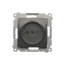 Simon 54 Gniazdo wtyczkowe bez uziemienia z przesłonami (moduł) 16A 250V zaciski śrubowe czarny mat DG1Z.01/49