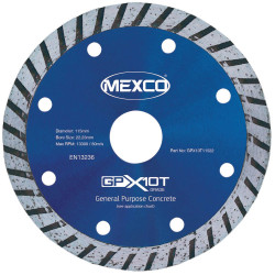 MEXCO GPX10T11522 GP Concrete Turbo Diamond Blade 115 x 22mm