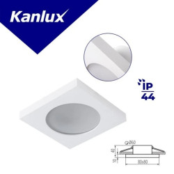 Oprawa punktowa wodoszczelna FLINI IP44 DSL-W biała kwadratowa bez oprawki 33121