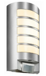 Oprawa elewacyjna z czujnikiem ruchu i zmierzchu Steinel L 12 S PIR max. 60W E27 IP44 IK03 230V srebrna / aluminium ST657918