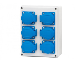 Rozdzielnica budowlana RB gniazda 6x250V IP44 R-190 F3.0264 F-ELEKTRO