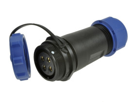 Gniazdo; SP2111C/S4II-2C; 4 tory; śrubowy; 1,5mm2; 7-12mm; SP21; na przewód; IP68; 25A; 500V; Weipu; RoHS; SP2111/S4II-2C