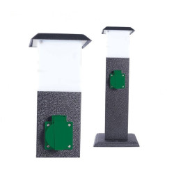 Słupek ogrodowy 2 gniazda hermetyczne z lampą IP44 SO-03 OG/0007