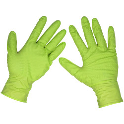 Sealey SSP54XL Diamond Grip Extra-Thick Nitrile PowderFree Gloves HiVis XL Pk 50
