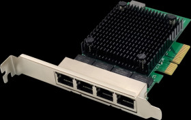 DN-10136 Network card, PCIe, 2.5 Gigabit Ethernet, 4x RJ45