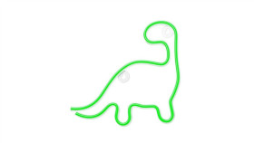 Neon Led Dinozaur Zielony Nne01 Neolia