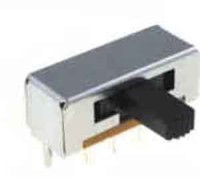 PS17G11 Przełacznik suwakowy dwusekcyjny, trójpołożeniowy, boczny 25 x 14 mm(2S3P) DP3T