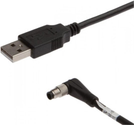 VK507U40 Kabel połączeniowy RS232/USB, 5m, wtyczka M5 kątowa, wtyczka USB-A prosta, PUR (poliuretan)