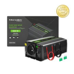 Przetwornica Napięcia QOLTEC 12V/230V Monolith 300W/600W Czysty Sinus (samochodowa)