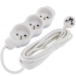 Przedłużacz elektryczny Listwa zasilająca na 3 gniazda [2P+Z] biało-szara 5m BEMKO