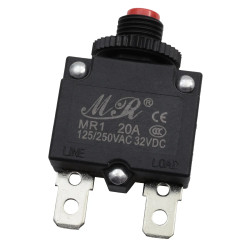 Wyłącznik nadprądowy bimetaliczny MR1, 20A 250Vac, 1 tor